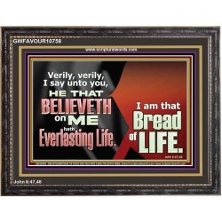 HE THAT BELIEVETH ON ME HATH EVERLASTING LIFE  Contemporary Christian Wall Art  GWFAVOUR10758  "45X33"