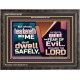 WHOSO HEARKENETH UNTO THE LORD SHALL DWELL SAFELY  Christian Artwork  GWFAVOUR10767  