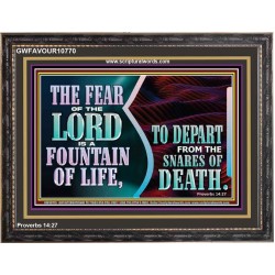 THE FEAR OF THE LORD IS A FOUNTAIN OF LIFE TO DEPART FROM THE SNARES OF DEATH  Scriptural Wooden Frame Wooden Frame  GWFAVOUR10770  "45X33"