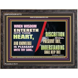 KNOWLEDGE IS PLEASANT UNTO THY SOUL UNDERSTANDING SHALL KEEP THEE  Bible Verse Wooden Frame  GWFAVOUR10772  "45X33"