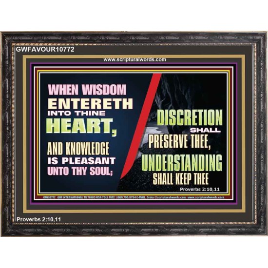 KNOWLEDGE IS PLEASANT UNTO THY SOUL UNDERSTANDING SHALL KEEP THEE  Bible Verse Wooden Frame  GWFAVOUR10772  