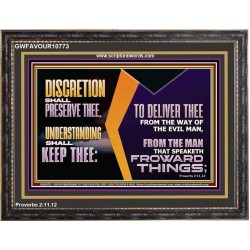 DISCRETION WILL WATCH OVER YOU UNDERSTANDING WILL GUARD YOU  Bible Verses Wall Art  GWFAVOUR10773  "45X33"