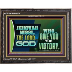 JEHOVAHNISSI THE LORD GOD WHO GIVE YOU THE VICTORY  Bible Verses Wall Art  GWFAVOUR10774  "45X33"