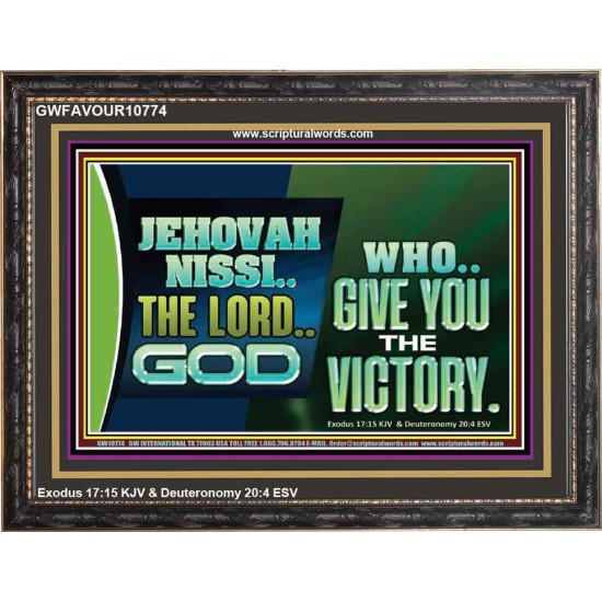 JEHOVAHNISSI THE LORD GOD WHO GIVE YOU THE VICTORY  Bible Verses Wall Art  GWFAVOUR10774  