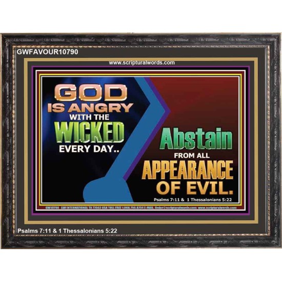 GOD IS ANGRY WITH THE WICKED EVERY DAY  Biblical Paintings Wooden Frame  GWFAVOUR10790  