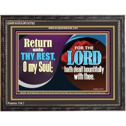 THE LORD HATH DEALT BOUNTIFULLY WITH THEE  Contemporary Christian Art Wooden Frame  GWFAVOUR10792  "45X33"