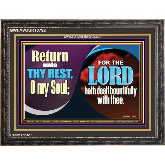 THE LORD HATH DEALT BOUNTIFULLY WITH THEE  Contemporary Christian Art Wooden Frame  GWFAVOUR10792  