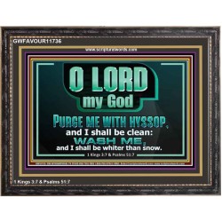 PURGE ME WITH HYSSOP AND I SHALL BE CLEAN  Biblical Art Wooden Frame  GWFAVOUR11736  "45X33"