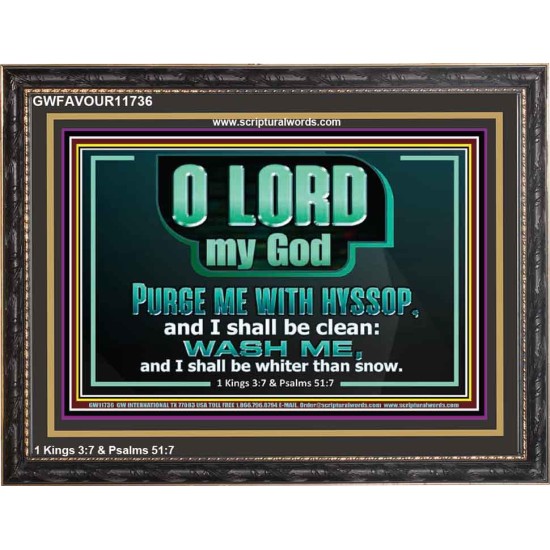 PURGE ME WITH HYSSOP AND I SHALL BE CLEAN  Biblical Art Wooden Frame  GWFAVOUR11736  