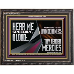 HEAR ME SPEEDILY O LORD ACCORDING TO THY LOVINGKINDNESS  Ultimate Inspirational Wall Art Wooden Frame  GWFAVOUR11922  "45X33"