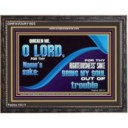 FOR THY RIGHTEOUSNESS SAKE BRING MY SOUL OUT OF TROUBLE  Ultimate Power Wooden Frame  GWFAVOUR11925  "45X33"