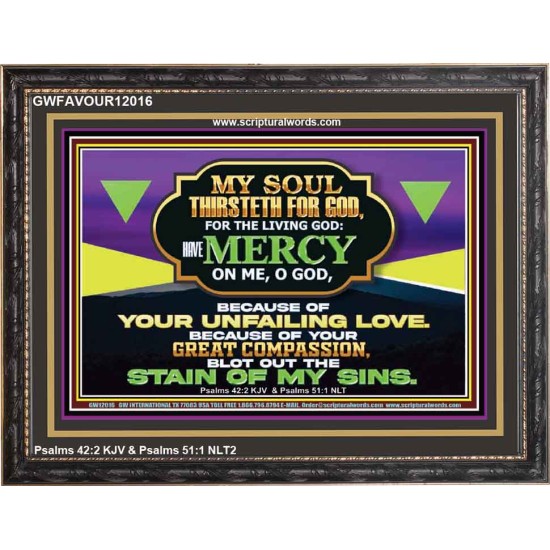 MY SOUL THIRSTETH FOR GOD THE LIVING GOD HAVE MERCY ON ME  Sanctuary Wall Wooden Frame  GWFAVOUR12016  