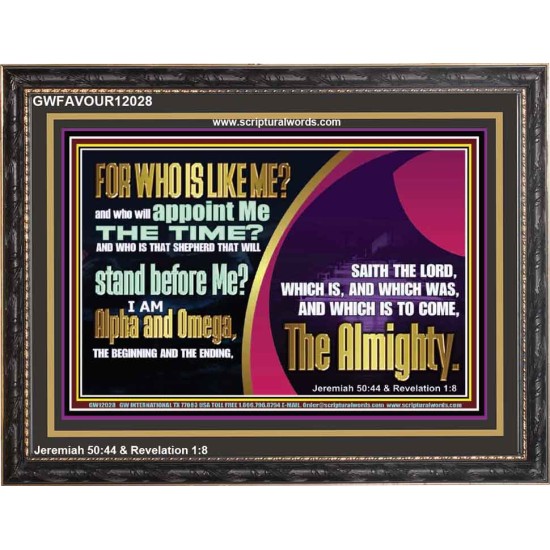 ALPHA AND OMEGA THE BEGINNING AND THE ENDING THE ALMIGHTY  Unique Power Bible Wooden Frame  GWFAVOUR12028  