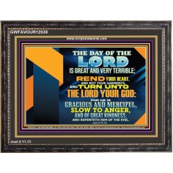 REND YOUR HEART AND NOT YOUR GARMENTS AND TURN BACK TO THE LORD  Righteous Living Christian Wooden Frame  GWFAVOUR12030  "45X33"