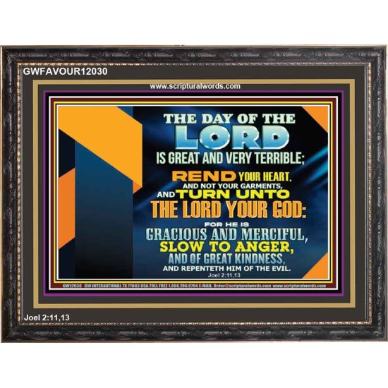 REND YOUR HEART AND NOT YOUR GARMENTS AND TURN BACK TO THE LORD  Righteous Living Christian Wooden Frame  GWFAVOUR12030  