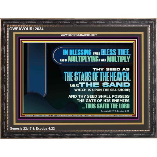 IN BLESSING I WILL BLESS THEE  Sanctuary Wall Wooden Frame  GWFAVOUR12034  