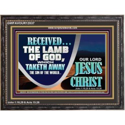 THE LAMB OF GOD THAT TAKETH AWAY THE SIN OF THE WORLD  Unique Power Bible Wooden Frame  GWFAVOUR12037  "45X33"