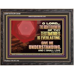 THE RIGHTEOUSNESS OF THY TESTIMONIES IS EVERLASTING O LORD  Religious Wall Art   GWFAVOUR12048  "45X33"