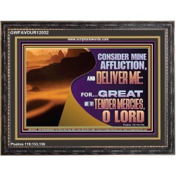 CONSIDER MINE AFFLICTION O LORD  Christian Artwork Glass Wooden Frame  GWFAVOUR12052  "45X33"