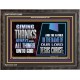 GIVE THANKS ALWAYS FOR ALL THINGS UNTO GOD  Scripture Art Prints Wooden Frame  GWFAVOUR12060  