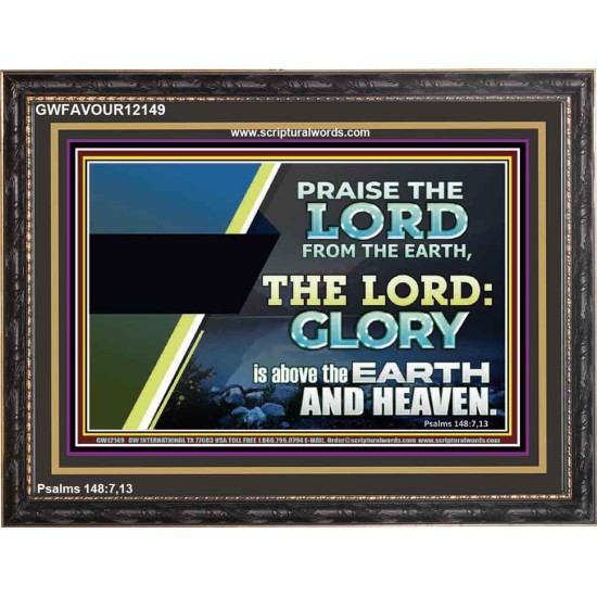 PRAISE THE LORD FROM THE EARTH  Unique Bible Verse Wooden Frame  GWFAVOUR12149  