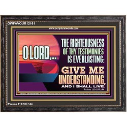 THE RIGHTEOUSNESS OF THY TESTIMONIES IS EVERLASTING O LORD  Bible Verses Wooden Frame Art  GWFAVOUR12161  "45X33"