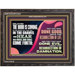 THEY THAT HAVE DONE GOOD UNTO RESURRECTION OF LIFE  Unique Power Bible Wooden Frame  GWFAVOUR12322  "45X33"