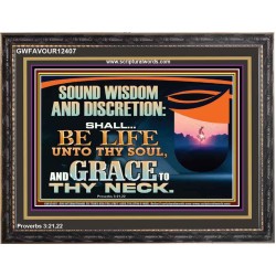 SOUND WISDOM AND DISCRETION SHALL BE LIFE UNTO THY SOUL  Children Room Wall Wooden Frame  GWFAVOUR12407  