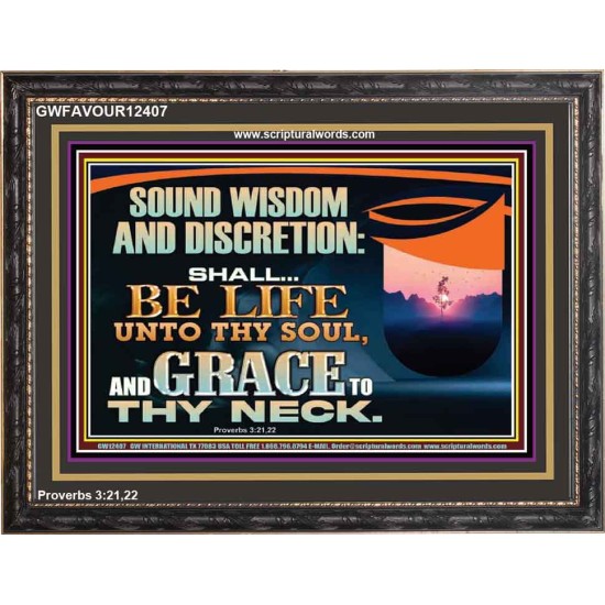 SOUND WISDOM AND DISCRETION SHALL BE LIFE UNTO THY SOUL  Children Room Wall Wooden Frame  GWFAVOUR12407  