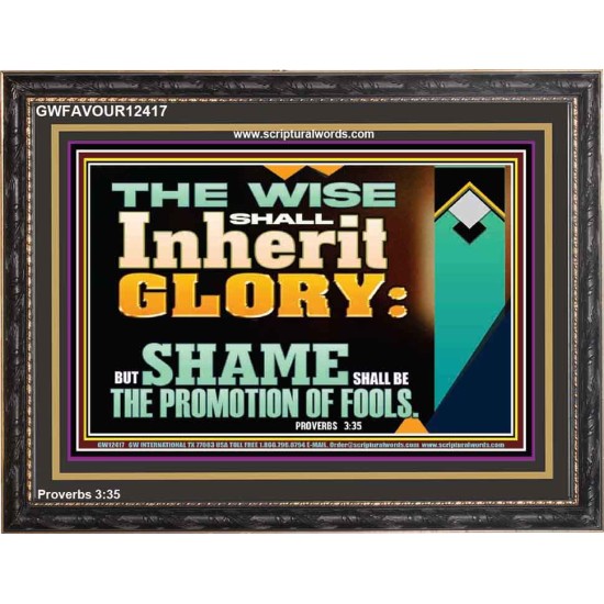 THE WISE SHALL INHERIT GLORY  Sanctuary Wall Wooden Frame  GWFAVOUR12417  