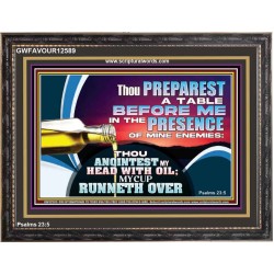 THOU ANOINTEST MY HEAD WITH OIL  Ultimate Power Wooden Frame  GWFAVOUR12589  "45X33"