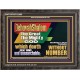 JEHOVAH SHALOM WHICH DOETH GREAT THINGS AND UNSEARCHABLE  Scriptural Décor Wooden Frame  GWFAVOUR12699  