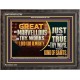 JUST AND TRUE ARE THY WAYS THOU KING OF SAINTS  Christian Wooden Frame Art  GWFAVOUR12700  