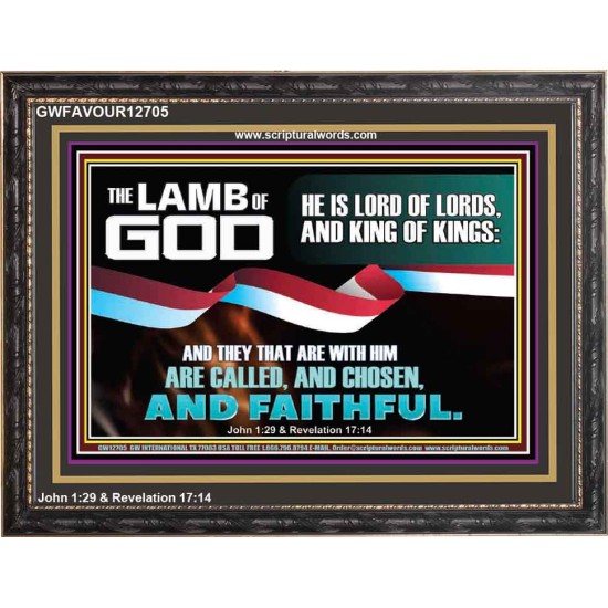 THE LAMB OF GOD LORD OF LORD AND KING OF KINGS  Scriptural Verse Wooden Frame   GWFAVOUR12705  