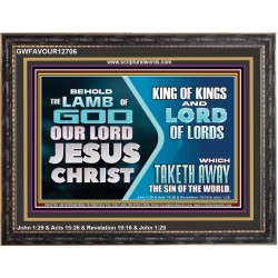 THE LAMB OF GOD OUR LORD JESUS CHRIST  Wooden Frame Scripture   GWFAVOUR12706  "45X33"