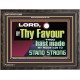 THY FAVOUR HAST MADE MY MOUNTAIN TO STAND STRONG  Modern Christian Wall Décor Wooden Frame  GWFAVOUR12960  