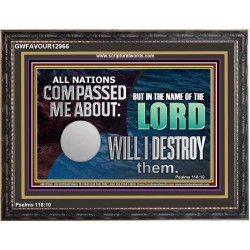 IN THE NAME OF THE LORD WILL I DESTROY THEM  Biblical Paintings Wooden Frame  GWFAVOUR12966  "45X33"