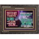 SUFFER NOT THY MOUTH TO CAUSE THY FLESH TO SIN  Bible Verse Wooden Frame  GWFAVOUR12976  