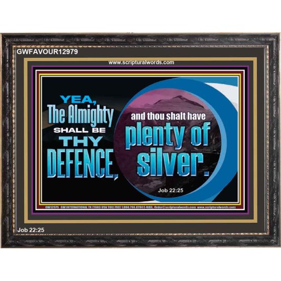 THE ALMIGHTY SHALL BE THY DEFENCE  Religious Art Wooden Frame  GWFAVOUR12979  