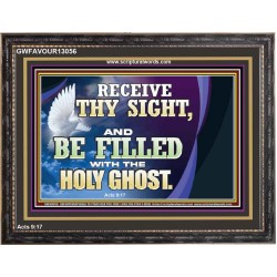 RECEIVE THY SIGHT AND BE FILLED WITH THE HOLY GHOST  Sanctuary Wall Wooden Frame  GWFAVOUR13056  "45X33"