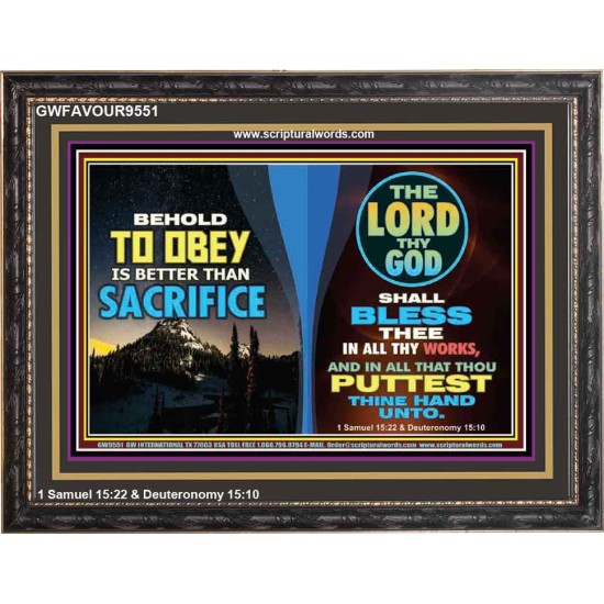 GOD SHALL BLESS THEE IN ALL THY WORKS  Ultimate Power Wooden Frame  GWFAVOUR9551  