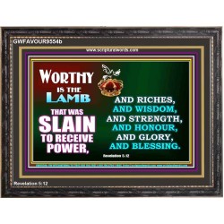 THE LAMB OF GOD THAT WAS SLAIN OUR LORD JESUS CHRIST  Children Room Wooden Frame  GWFAVOUR9554b  "45X33"