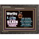 LAMB OF GOD GIVES STRENGTH AND BLESSING  Sanctuary Wall Wooden Frame  GWFAVOUR9554c  