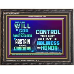 THE WILL OF GOD SANCTIFICATION HOLINESS AND RIGHTEOUSNESS  Church Wooden Frame  GWFAVOUR9588  "45X33"
