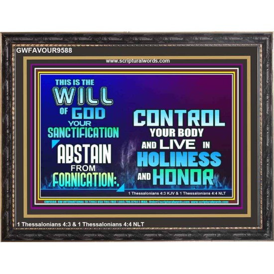 THE WILL OF GOD SANCTIFICATION HOLINESS AND RIGHTEOUSNESS  Church Wooden Frame  GWFAVOUR9588  