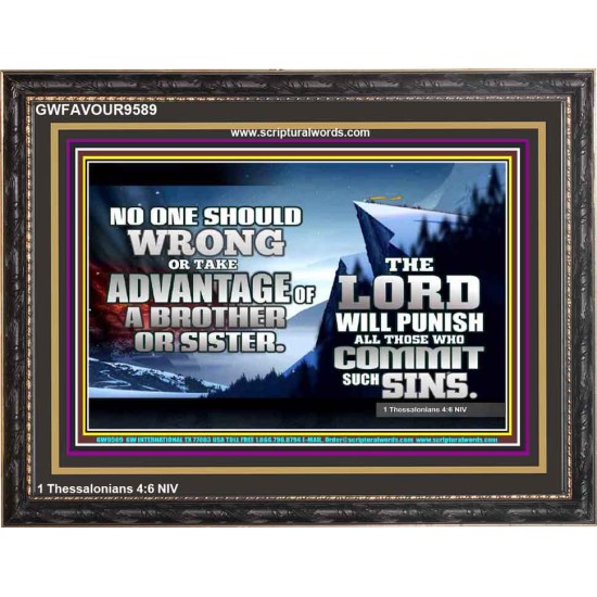 DO NOT TAKE ADVANTAGE OF YOUR BRETHREN  Children Room Wooden Frame  GWFAVOUR9589  