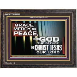 GRACE MERCY AND PEACE UNTO YOU  Bible Verse Wooden Frame  GWFAVOUR9799  "45X33"