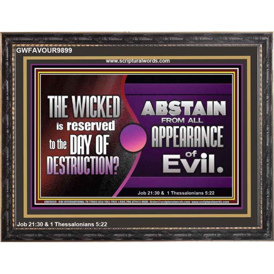 THE WICKED RESERVED FOR DAY OF DESTRUCTION  Wooden Frame Scripture Décor  GWFAVOUR9899  