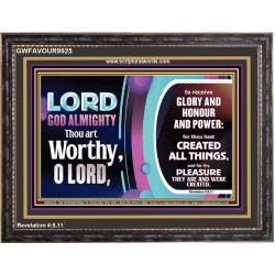 LORD GOD ALMIGHTY HOSANNA IN THE HIGHEST  Contemporary Christian Wall Art Wooden Frame  GWFAVOUR9925  "45X33"