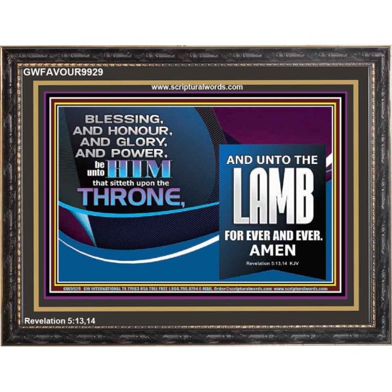 THE ONE SEATED ON THE THRONE  Contemporary Christian Wall Art Wooden Frame  GWFAVOUR9929  
